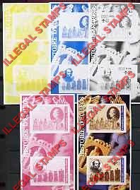 Benin 2002 Chess with Scouting Emblem Illegal Stamp Souvenir Sheet Color Proof Set