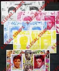 Benin 2002 Elvis Presley Walt Disney Illegal Stamp Souvenir Sheet Color Proof Set