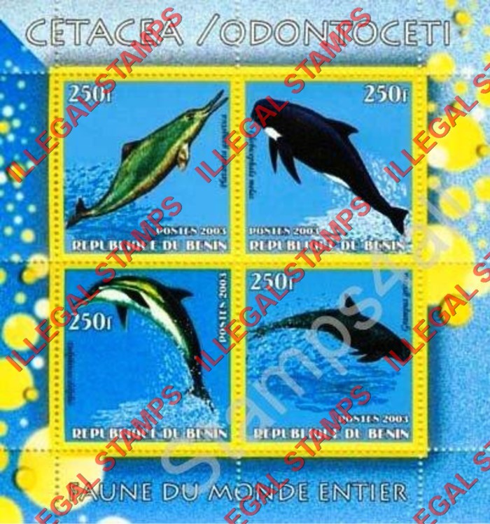 Benin 2003 Dolphins and Whales Illegal Stamps