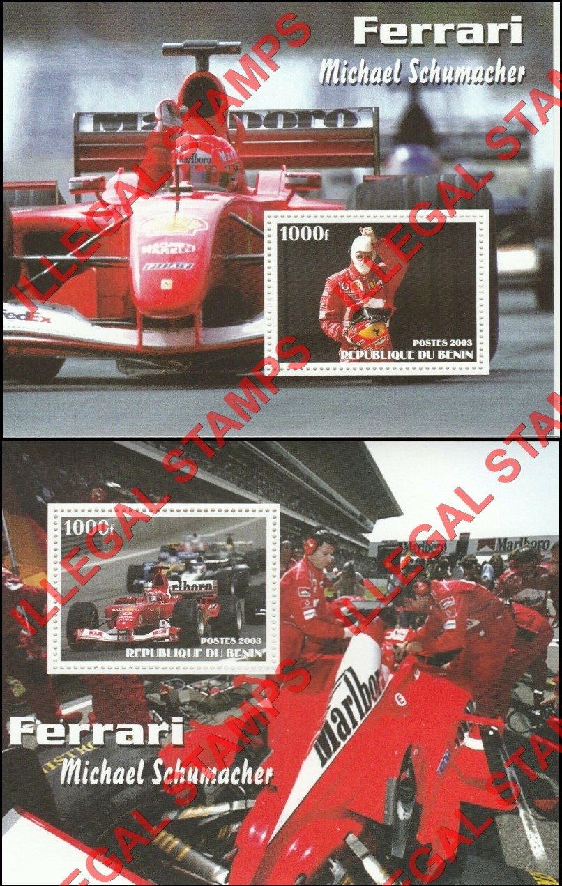 Benin 2003 Ferrari Michael Schumacher Illegal Stamps (Part 2)