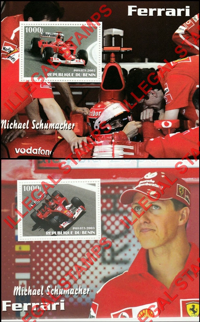 Benin 2003 Ferrari Michael Schumacher Illegal Stamps (Part 3)