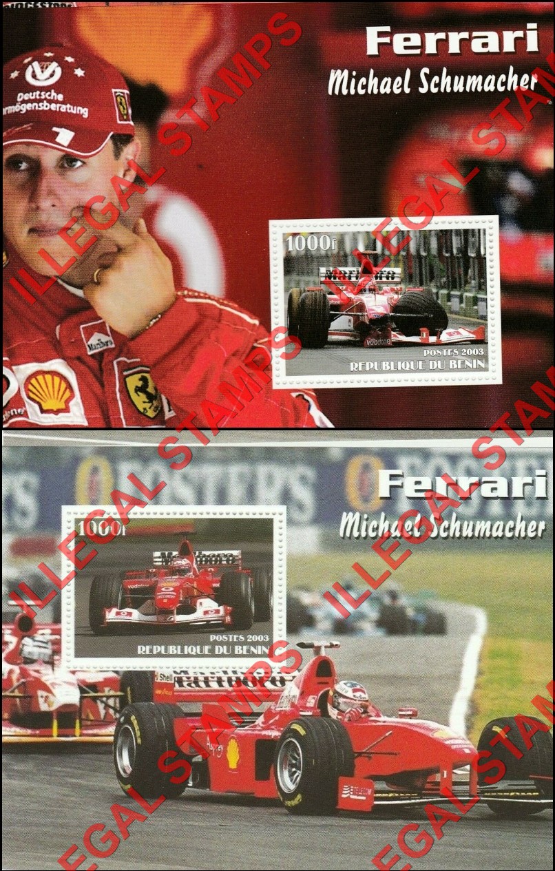 Benin 2003 Ferrari Michael Schumacher Illegal Stamps (Part 4)