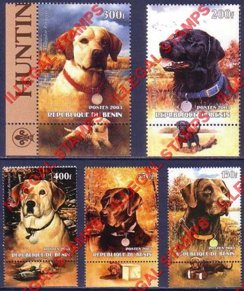 Benin 2003 Hunting Dogs Illegal Stamps