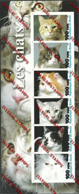 Benin 2003 Les Chats (Cats) Illegal Stamp Souvenir Sheet