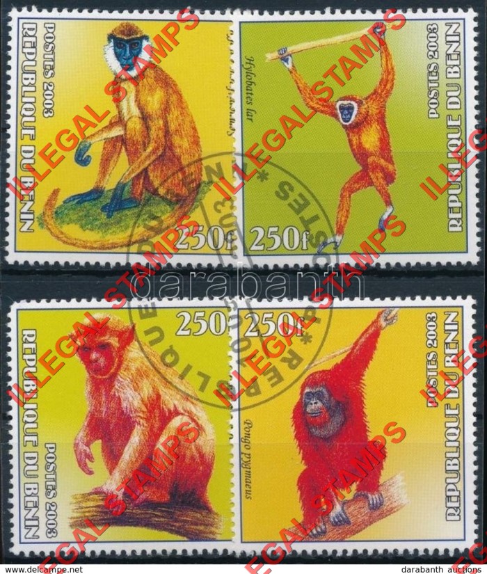 Benin 2003 Monkeys Illegal Stamps