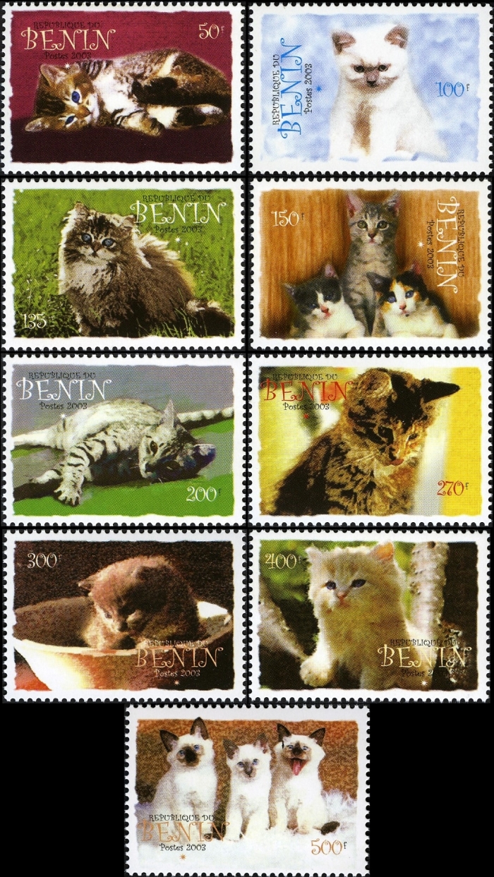 Benin 2003 Kittens Single Stamps