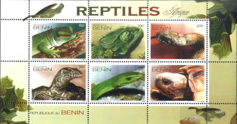 Benin 2003 Reptiles Souvenir Sheet of 6