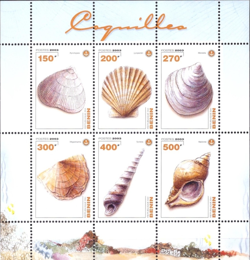 Benin 2003 Shells Souvenir Sheet of 6