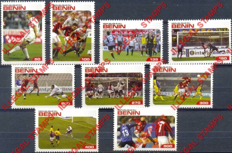 Benin 2004 Rugby Illegal Stamp Set of 9