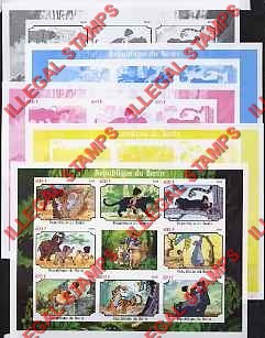 Benin 2008 Jungle Book Illegal Stamp Fake Color Proofs