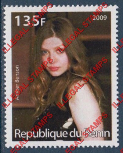 Benin 2009 Famous People Amber Benson Counterfeit Illegal Stamp