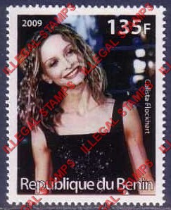 Benin 2009 Famous People Calista Flockhart Counterfeit Illegal Stamp