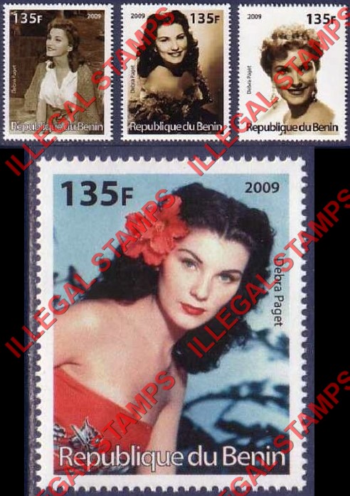Benin 2009 Famous People Debra Paget Counterfeit Illegal Stamps