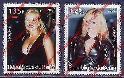 Benin 2009 Famous People Geri Halliwell Counterfeit Illegal Stamps