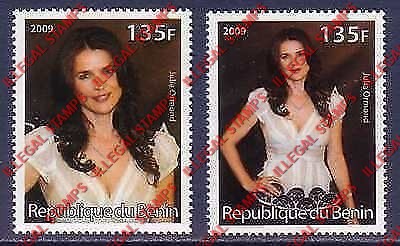 Benin 2009 Famous People Julia Ormond Counterfeit Illegal Stamps