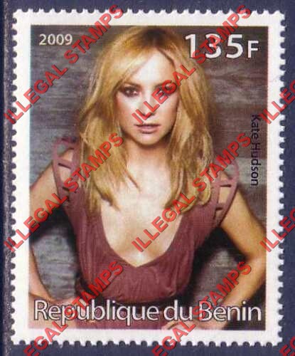 Benin 2009 Famous People Kate Hudson Counterfeit Illegal Stamp