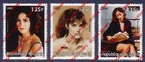 Benin 2009 Famous People Kim Delaney Counterfeit Illegal Stamps
