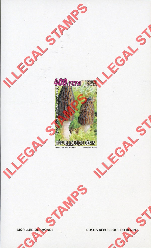 Benin 2012 Mushrooms Illegal Stamp Deluxe Proof Sheet of 1