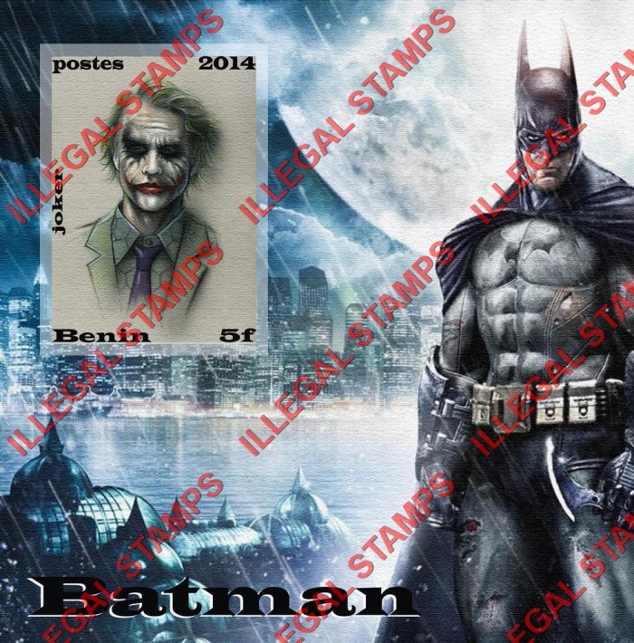 Benin 2014 Batman Illegal Stamp Souvenir Sheet of 1