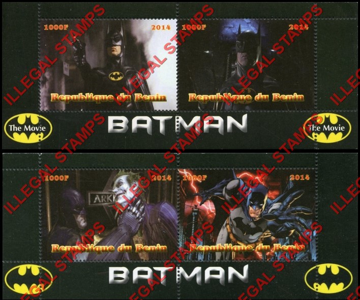 Benin 2014 Batman Illegal Stamp Souvenir Sheets of 2