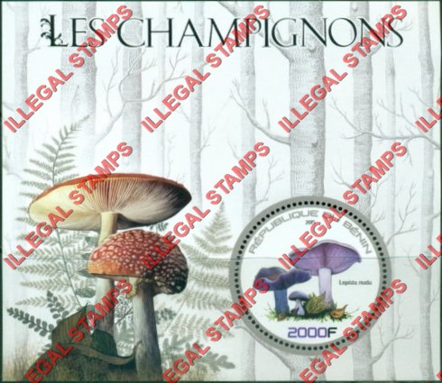 Benin 2015 Mushrooms Illegal Stamp Souvenir Sheet of 1 (different)
