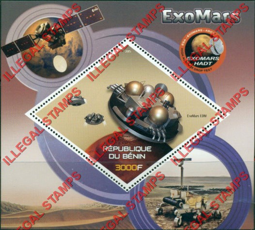 Benin 2015 Space ExoMars Illegal Stamp Souvenir Sheet of 1