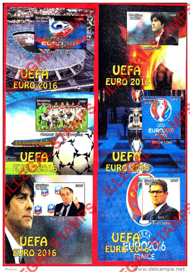 Benin 2016 Soccer Illegal Stamp Souvenir Sheets of 1