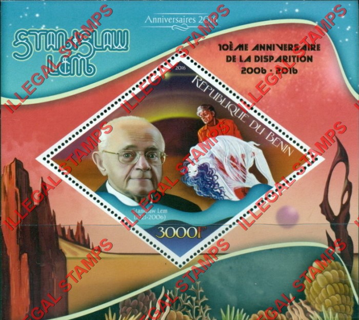 Benin 2016 Stanislaw Lem Illegal Stamp Souvenir Sheet of 1