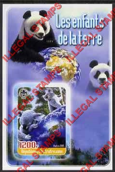 Central African Republic 2005 Young Animals Koala Bears Illegal Stamp Souvenir Sheet of 1