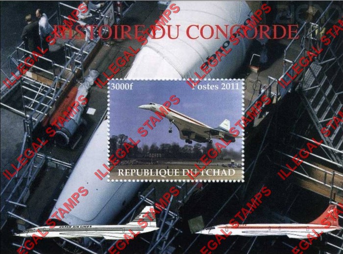 Chad 2011 Concorde Illegal Stamps in Souvenir Sheet of 1