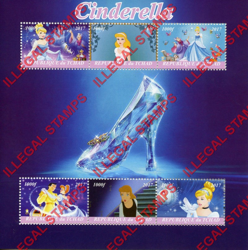 Chad 2017 Cinderella Illegal Stamps in Souvenir Sheet of 6