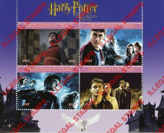 Chad 2021 Harry Potter and the Half-blood Prince Illegal Stamps in Souvenir Sheet of 4