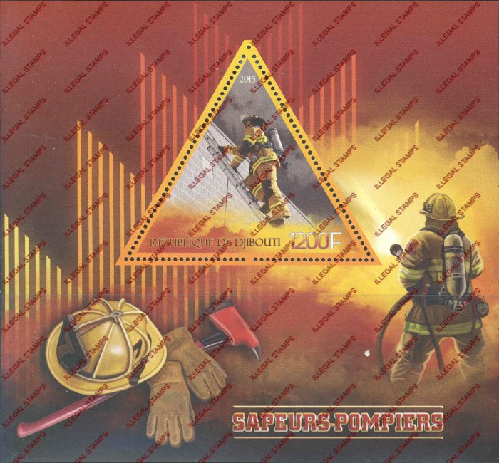 Djibouti 2015 Fire Fighters Illegal Stamp Souvenir Sheet of 1