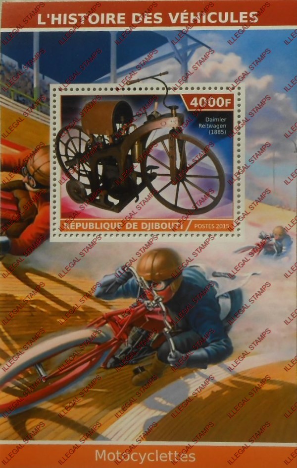 Djibouti 2015 Motorcycles (classic) Illegal Stamp Souvenir Sheet of 1