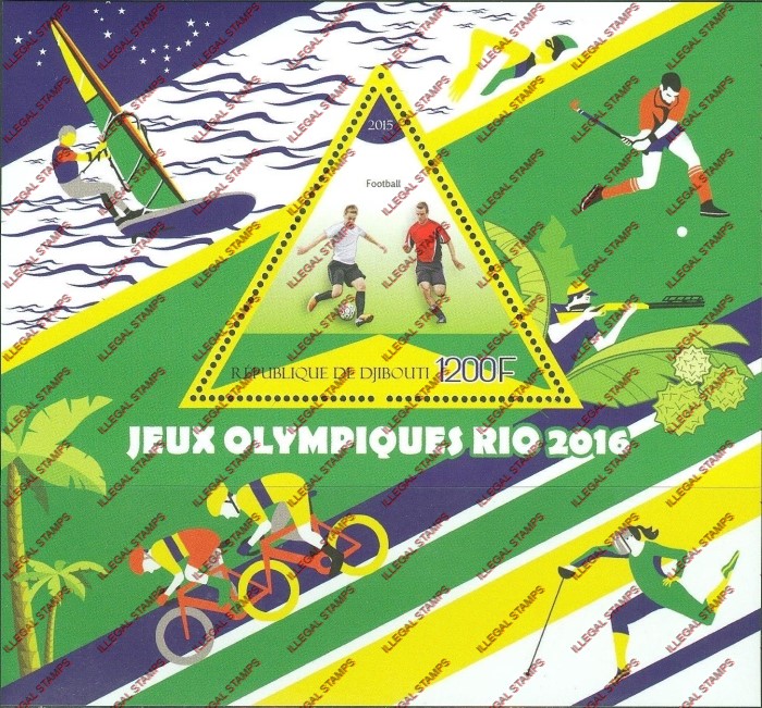 Djibouti 2015 Pre-Olympic Games Illegal Stamp Souvenir Sheet of 1