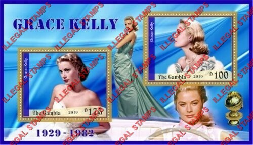 Gambia 2019 Grace Kelly Illegal Stamp Souvenir Sheet of 2