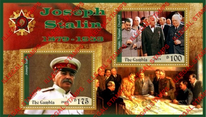 Gambia 2019 Joseph Stalin (different) Illegal Stamp Souvenir Sheet of 2