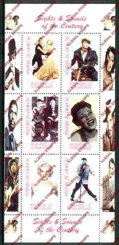 Kyrgyzstan 1998 Sights and Sounds of the Century Illegal Stamp Sheetlet of Six