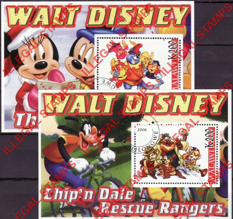 Malawi 2006 Disney Cartoons Illegal Stamp Souvenir Sheets of 1 (Part 2)