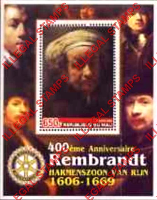 Mali 2006 Rembrandt Illegal Stamp Souvenir Sheet of 1