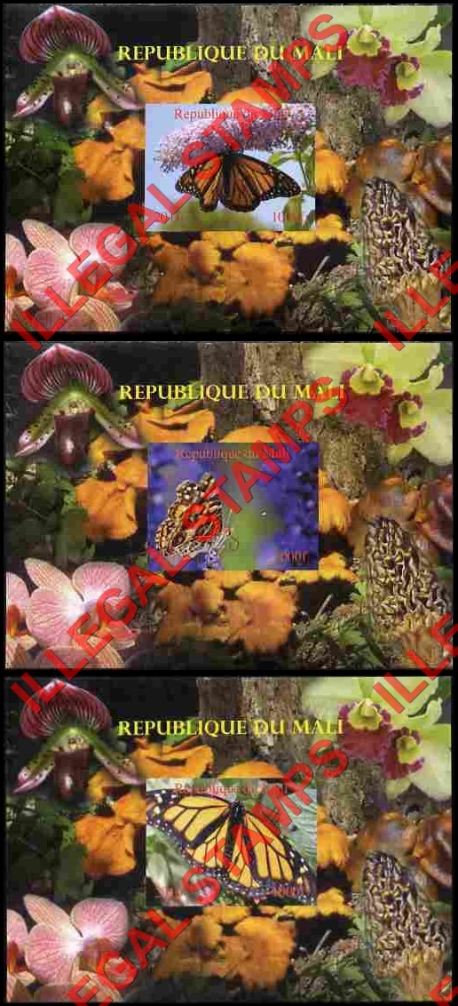 Mali 2010 Butterflies and Orchids Illegal Stamp Souvenir Sheets of 1 (Part 2)