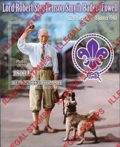 Mali 2010 Scouts Baden Powell Illegal Stamp Souvenir Sheet of 1