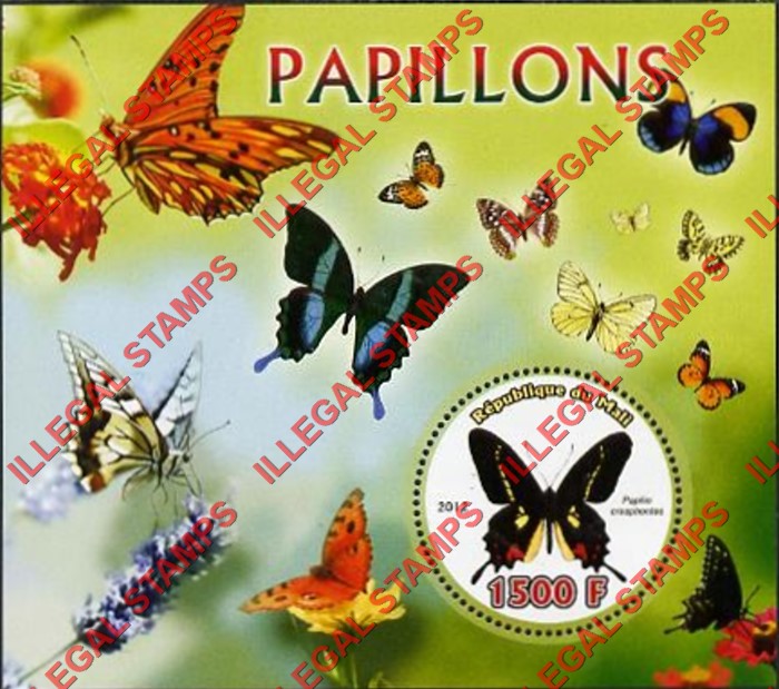 Mali 2012 Butterflies Illegal Stamp Souvenir Sheet of 1