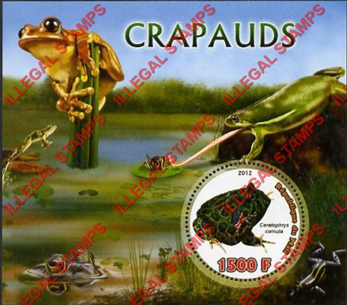 Mali 2012 Frogs Illegal Stamp Souvenir Sheet of 1