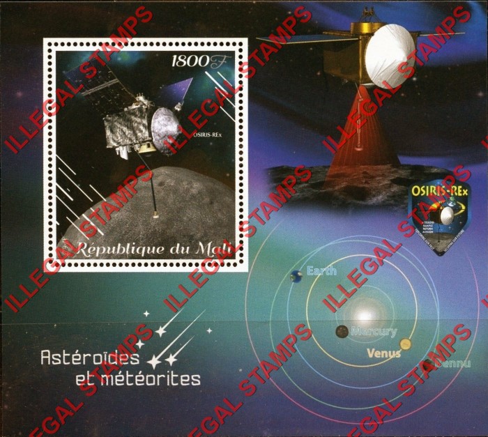 Mali 2018 Asteroids and Meteorites Illegal Stamp Souvenir Sheet of 1
