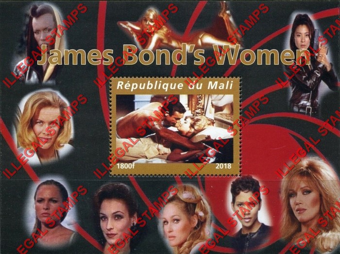 Mali 2018 James Bond's Women Illegal Stamp Souvenir Sheet of 1