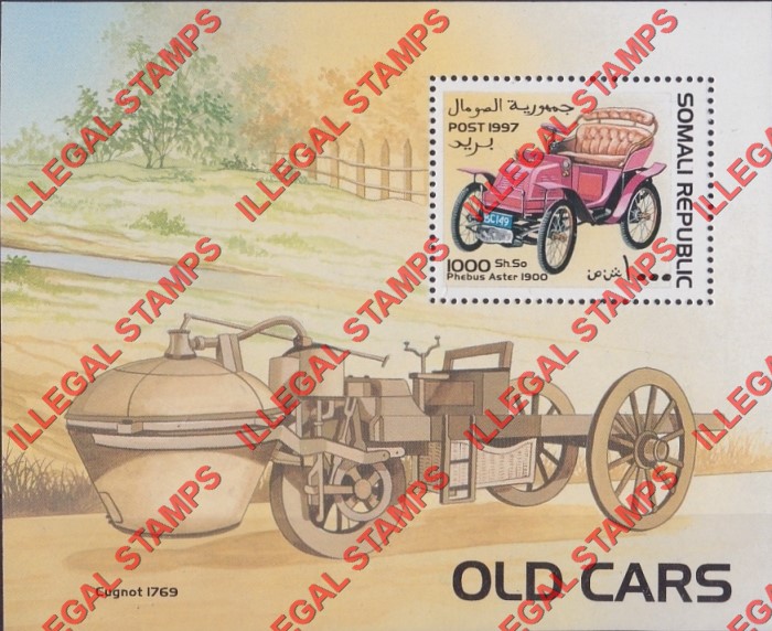 Somalia 1997 Old Cars Illegal Stamp Souvenir Sheet of 1