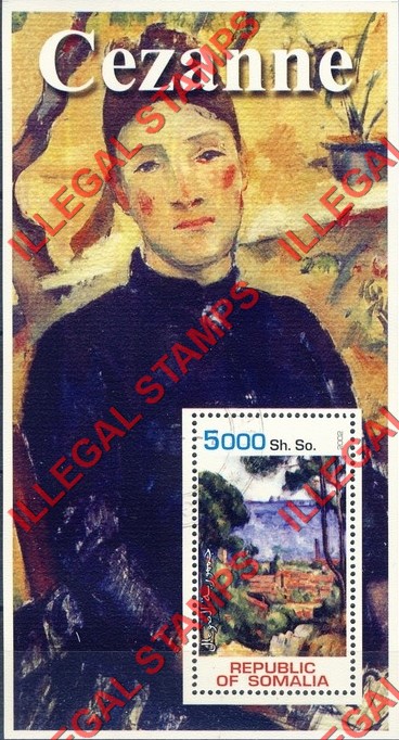 Somalia 2002 Paintings by Cezanne Illegal Stamp Souvenir Sheet of 1