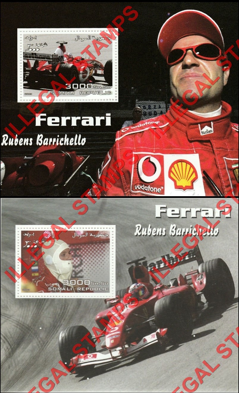 Somalia 2003 Ferrari Michael Schumacher Illegal Stamps (Part 3)