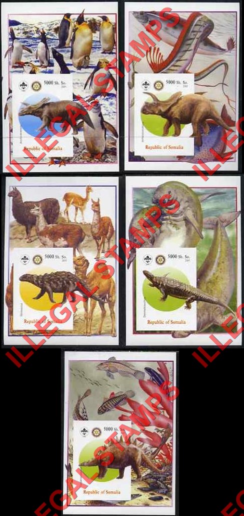 Somalia 2005 Dinosaurs Illegal Stamp Souvenir Sheets of 1 (Part 2)